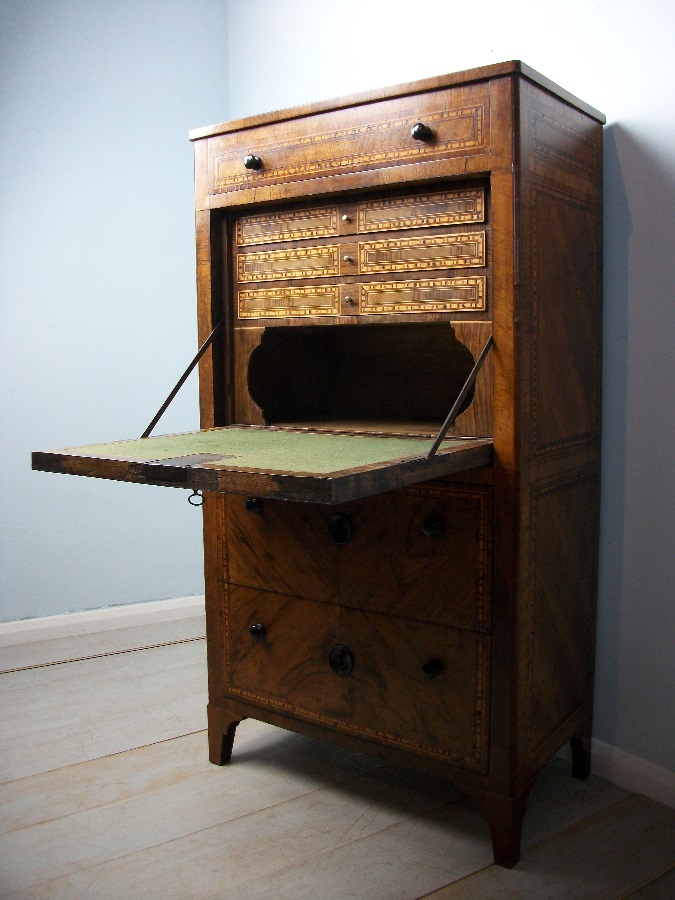 Italian Early 19th Century Secretaire Abattant - Escritoire – Bureau